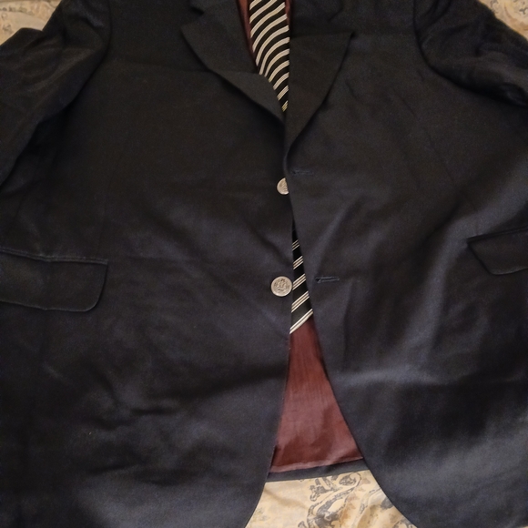 Men's Classic Black Sport Jacket. Blk Pants 44/32. Blk Tie. - Picture 5 of 9
